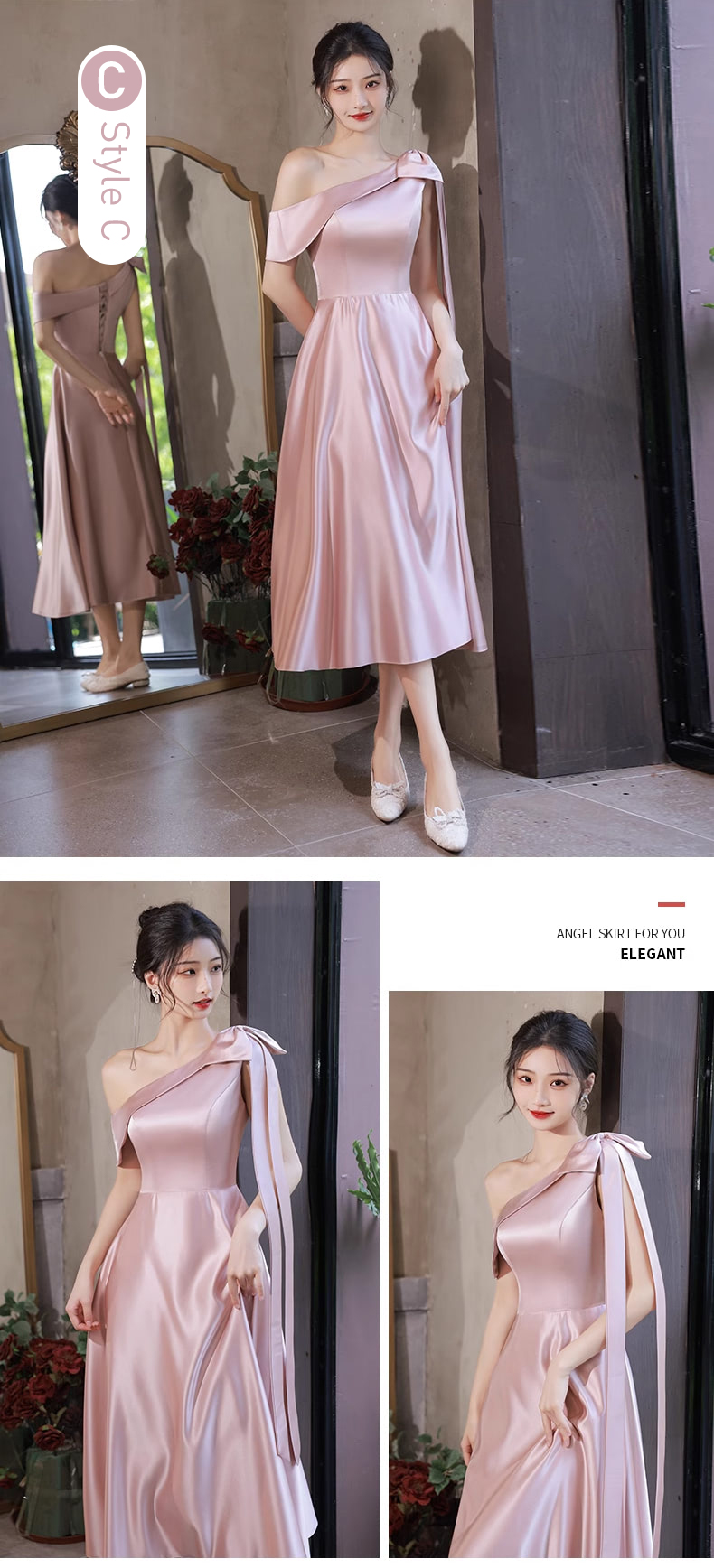 Simple-Pink-Satin-Bridesmaid-Midi-Dress-Homecoming-Graduation-Attire19