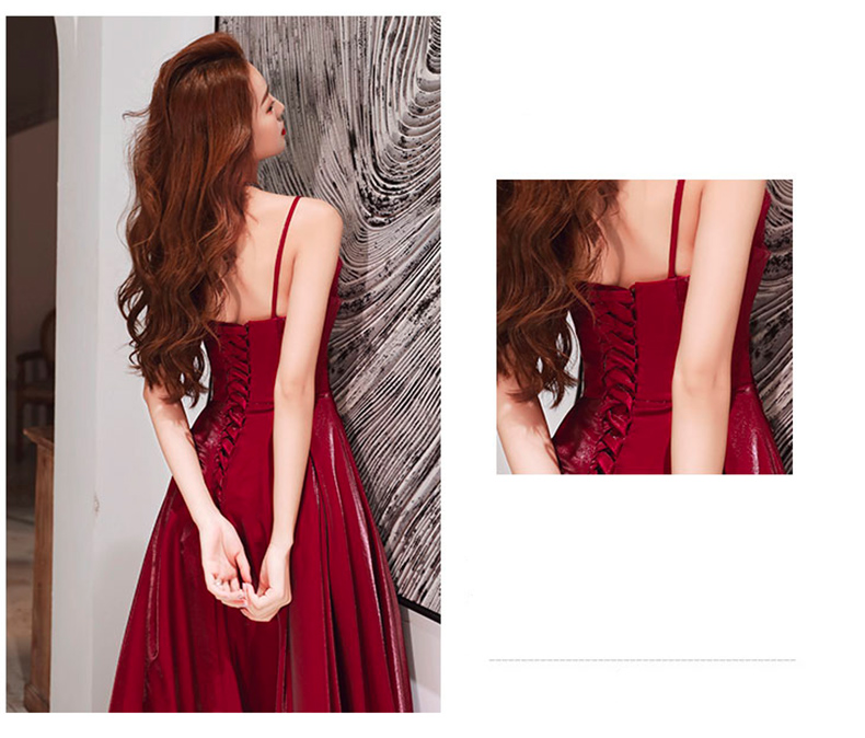 Simple Sleeveless Burgundy Slip Evening Gown Party Dress09