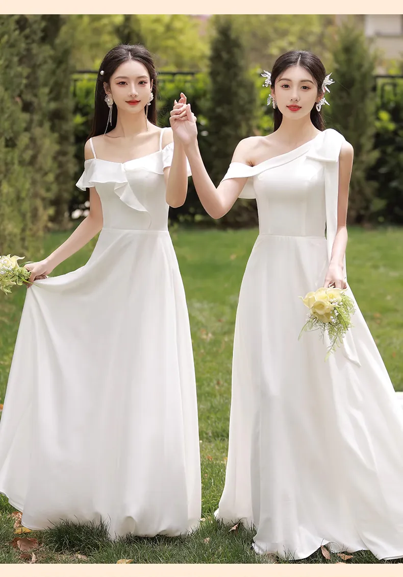 Simple-White-Bridesmaid-Long-Dress-Homecoming-Graduation-Attire15