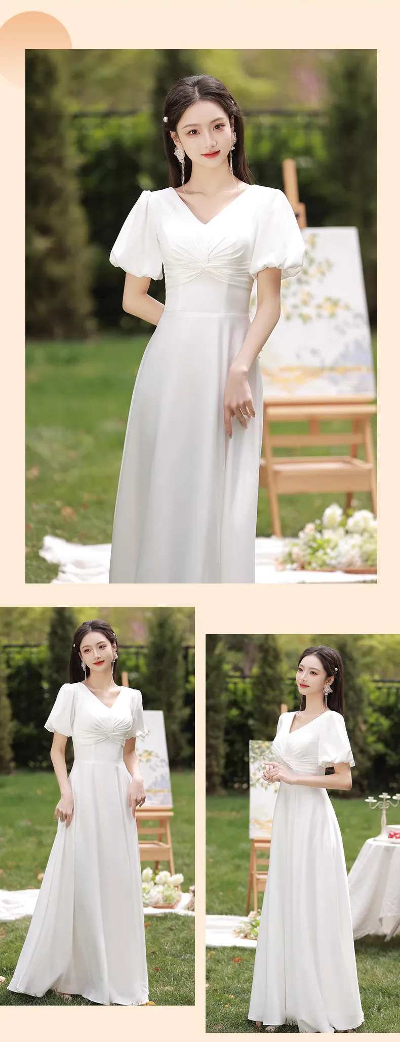 Simple-White-Bridesmaid-Long-Dress-Homecoming-Graduation-Attire19