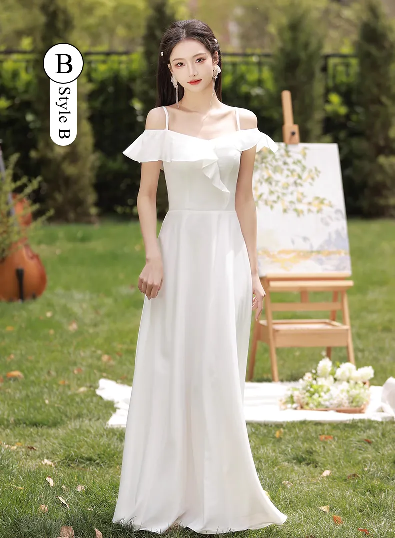 Simple-White-Bridesmaid-Long-Dress-Homecoming-Graduation-Attire21