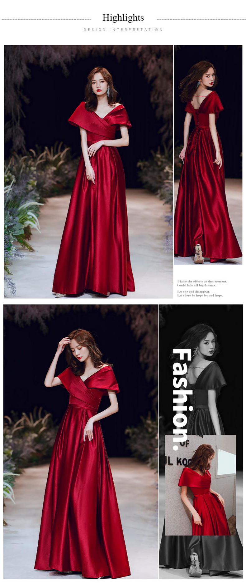 Simple Wine Red Dress for Wedding Party Guest08