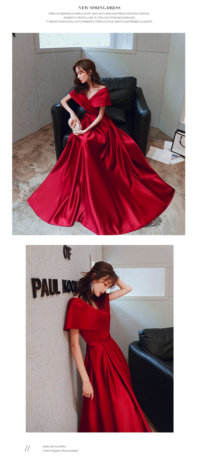 Simple Wine Red Dress for Wedding Party Guest10