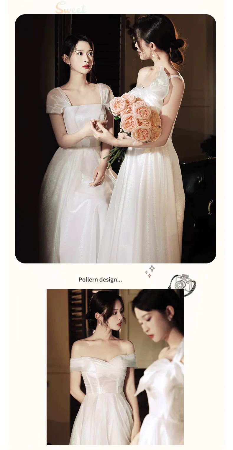 Sweet-A-Line-White-Tulle-Wedding-Guest-Party-Bridesmaid-Formal-Dress12