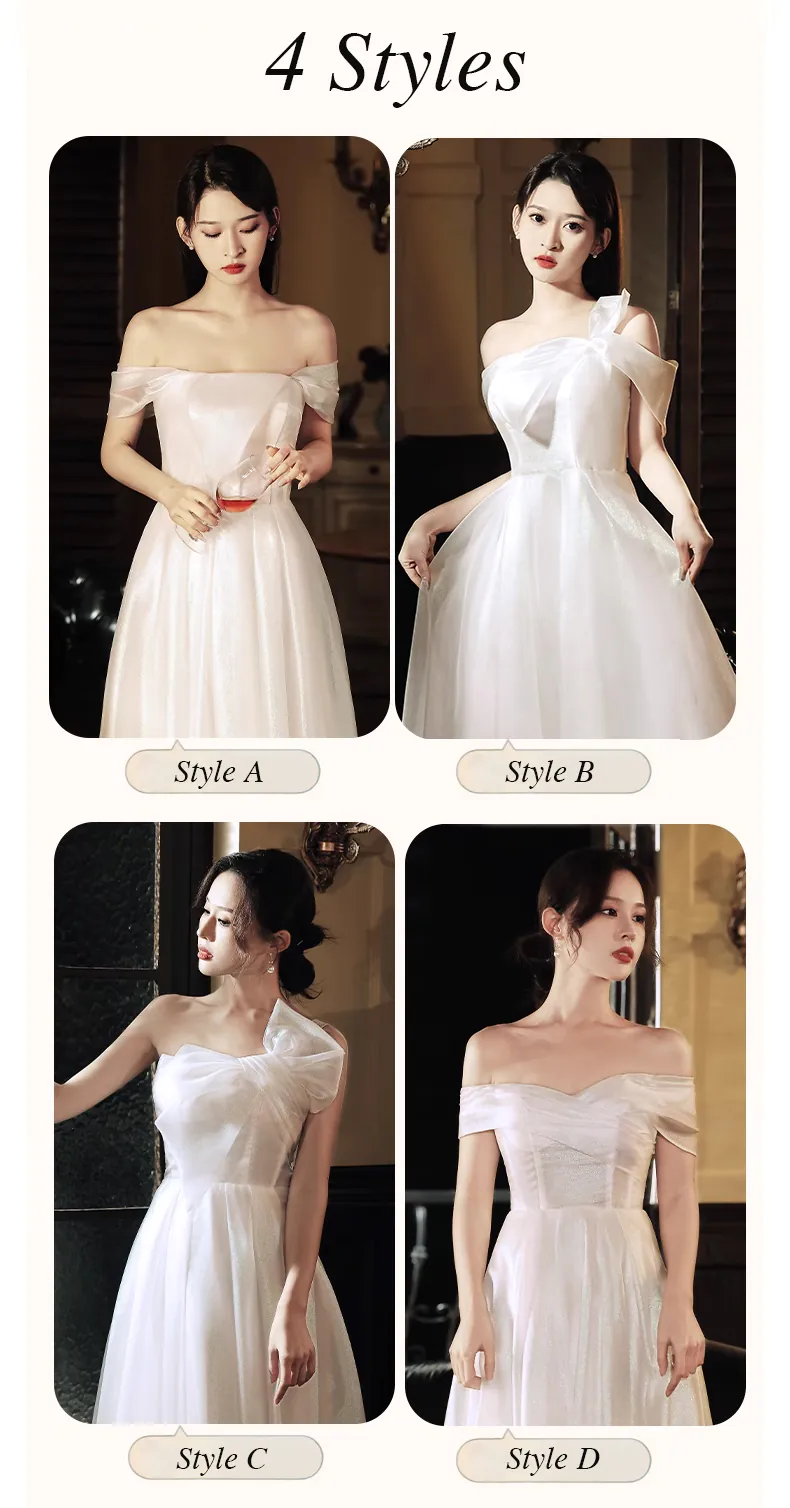 Sweet-A-Line-White-Tulle-Wedding-Guest-Party-Bridesmaid-Formal-Dress13