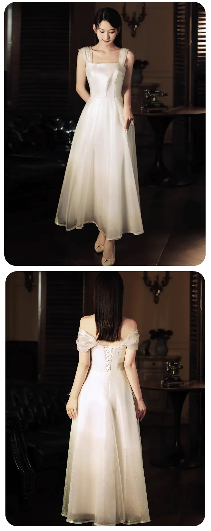 Sweet-A-Line-White-Tulle-Wedding-Guest-Party-Bridesmaid-Formal-Dress19