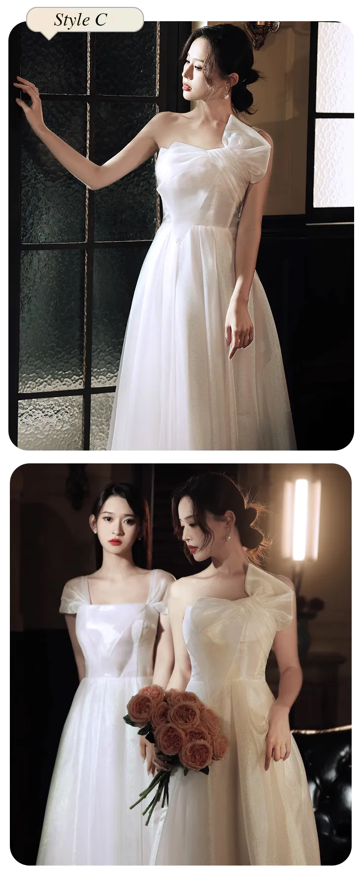 Sweet-A-Line-White-Tulle-Wedding-Guest-Party-Bridesmaid-Formal-Dress23