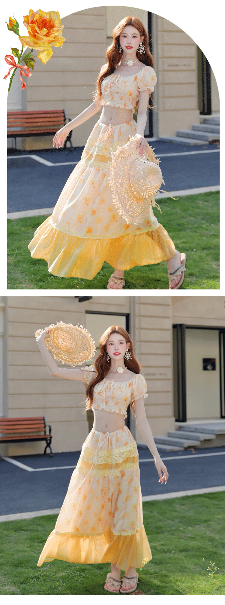 Sweet-Cottagecore-Floral-Crop-Top-with-Tiered-Skirt-Casual-2-Piece-Set10