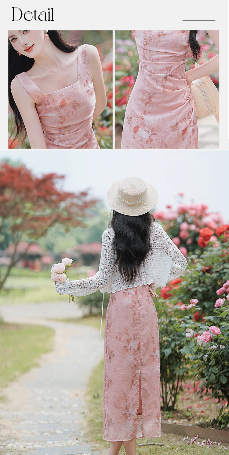Sweet-Girl-Vibe-Floral-Print-Camisole-Dress-with-Cover-up-Knit-Cardigan-Set09