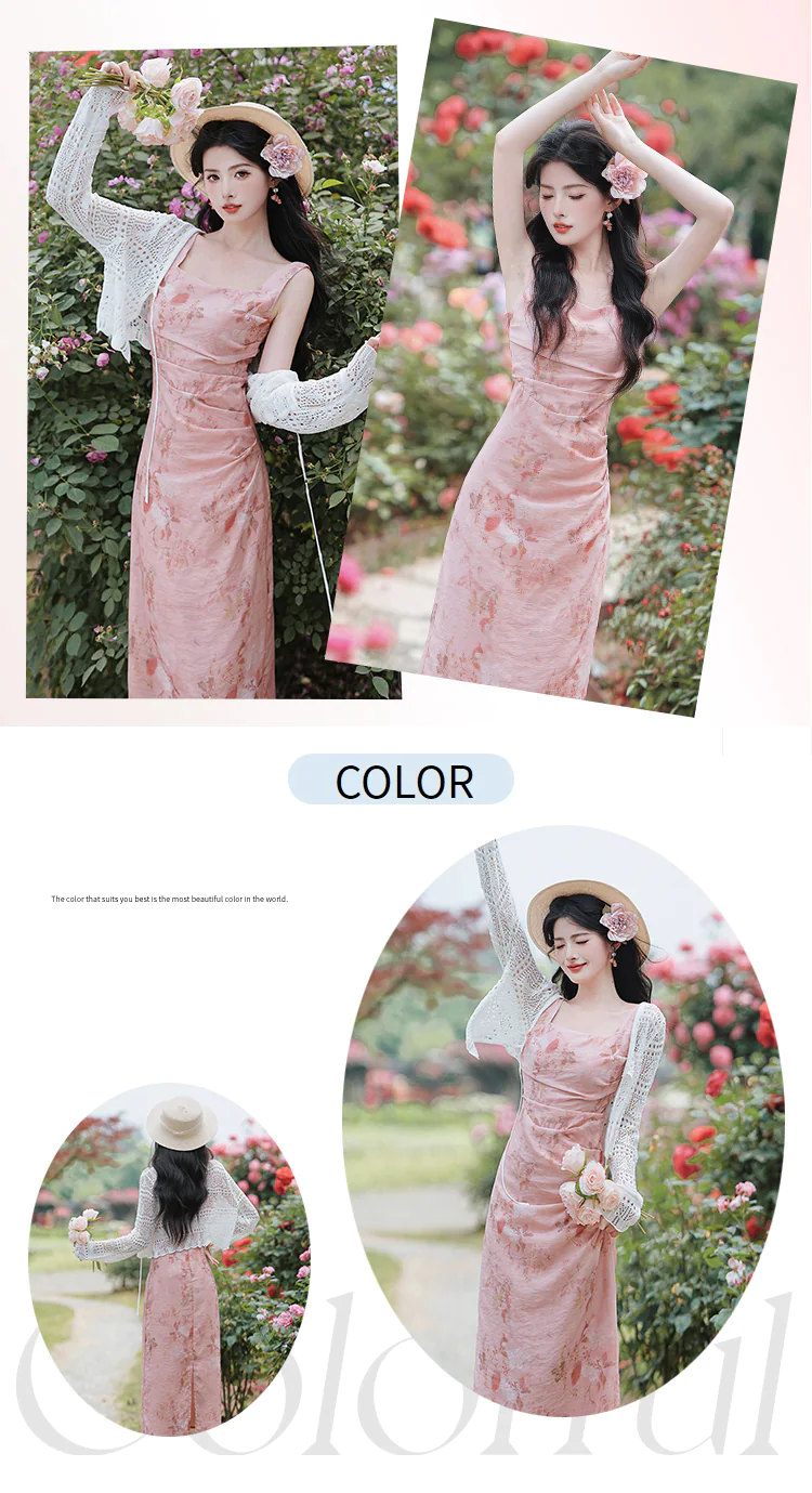 Sweet-Girl-Vibe-Floral-Print-Camisole-Dress-with-Cover-up-Knit-Cardigan-Set10