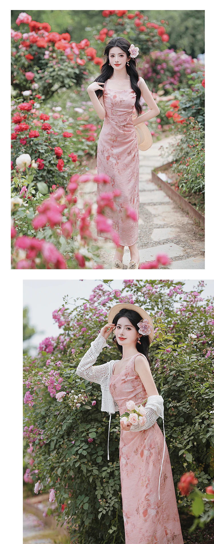 Sweet-Girl-Vibe-Floral-Print-Camisole-Dress-with-Cover-up-Knit-Cardigan-Set13