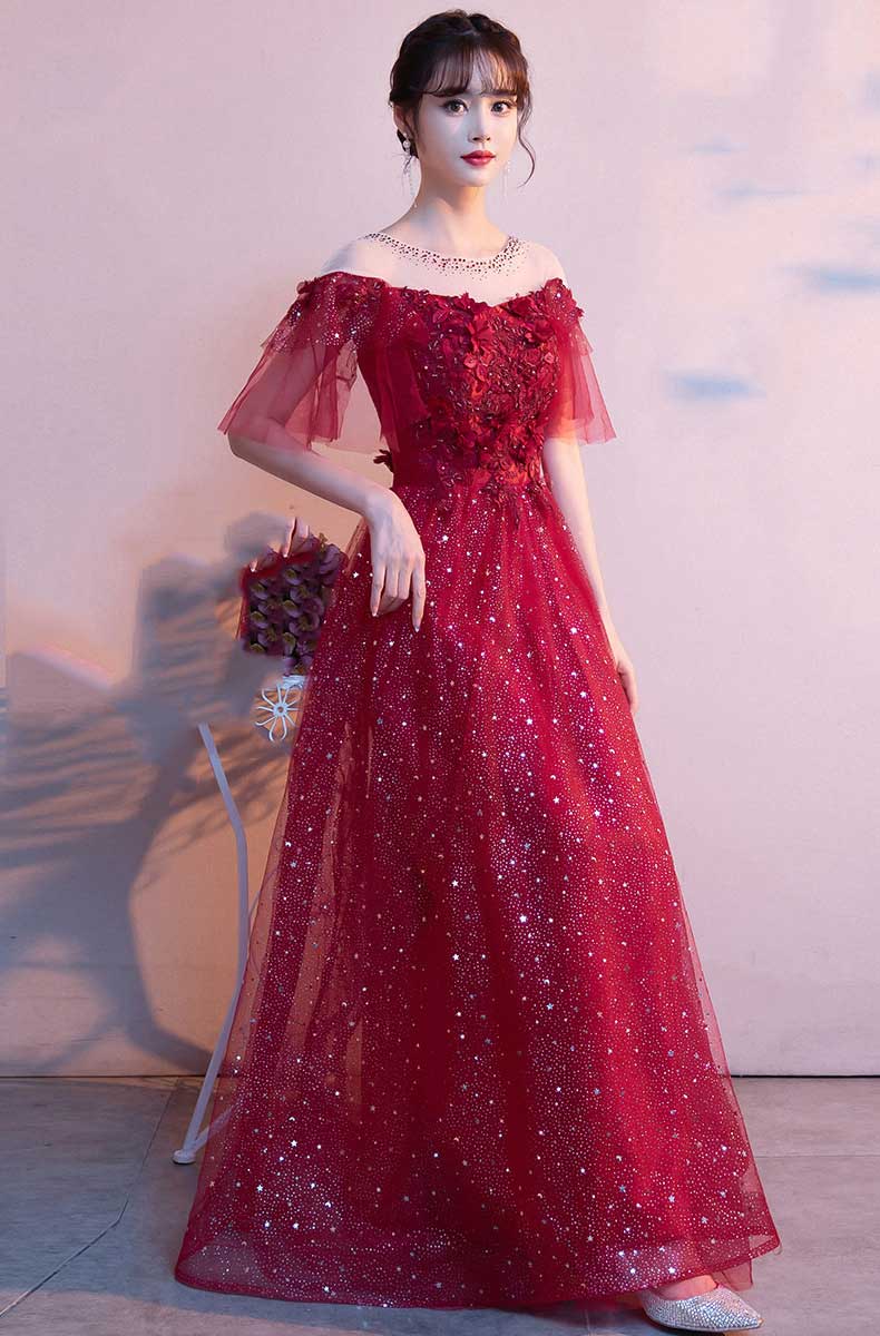 Sweet-Off-Shoulder-Chiffon-Wine-Red-Cocktail-Prom-Long-Dress07