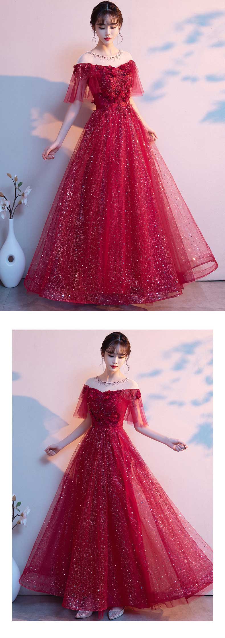 Sweet-Off-Shoulder-Chiffon-Wine-Red-Cocktail-Prom-Long-Dress12