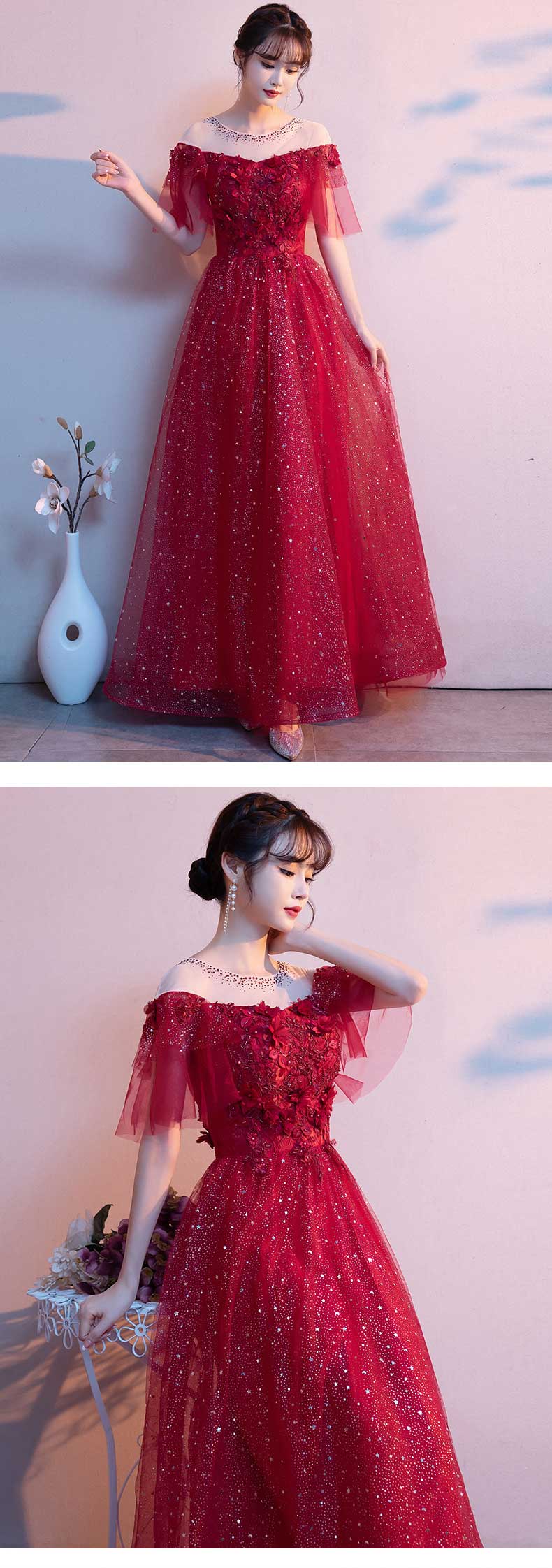 Sweet-Off-Shoulder-Chiffon-Wine-Red-Cocktail-Prom-Long-Dress13
