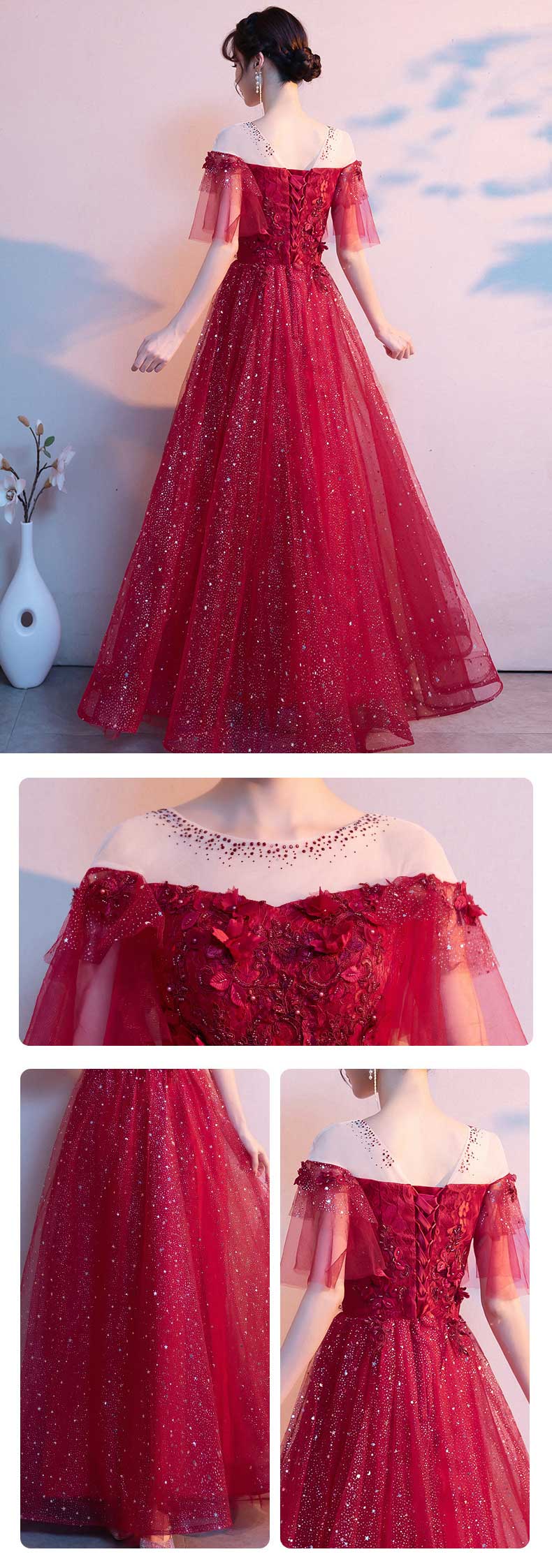 Sweet-Off-Shoulder-Chiffon-Wine-Red-Cocktail-Prom-Long-Dress14