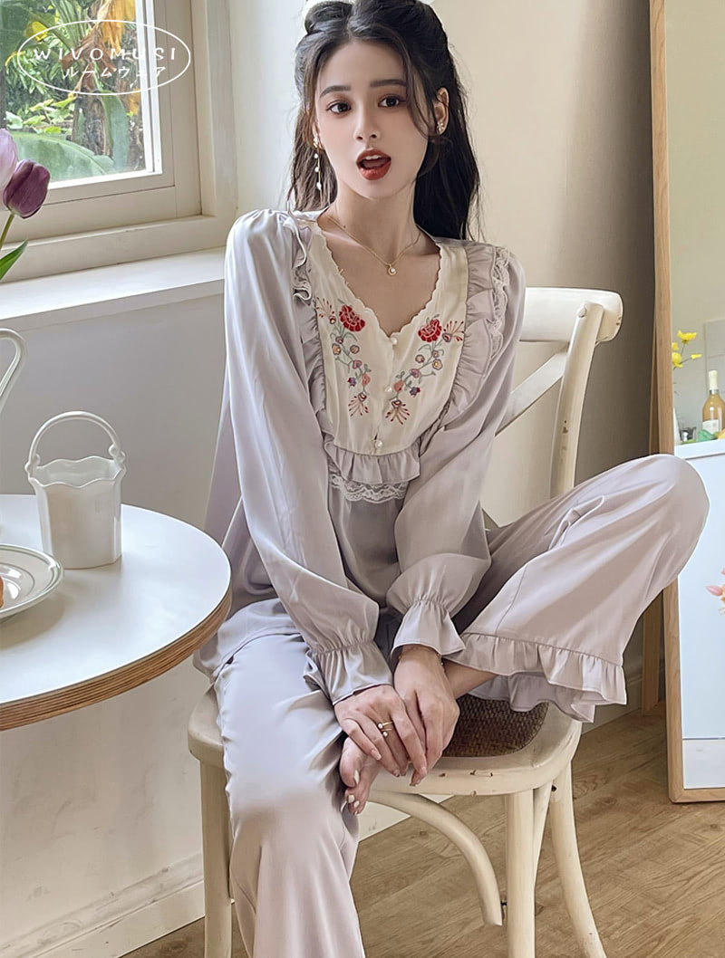 Sweet Princess Long Sleeve Pyjama Sets Soft Sleepwear for Women03