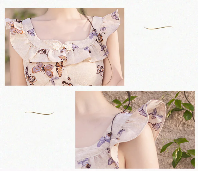 Vintage-French-Square-Ruffle-Neck-Butterfly-Print-Summer-Casual-Sundress09