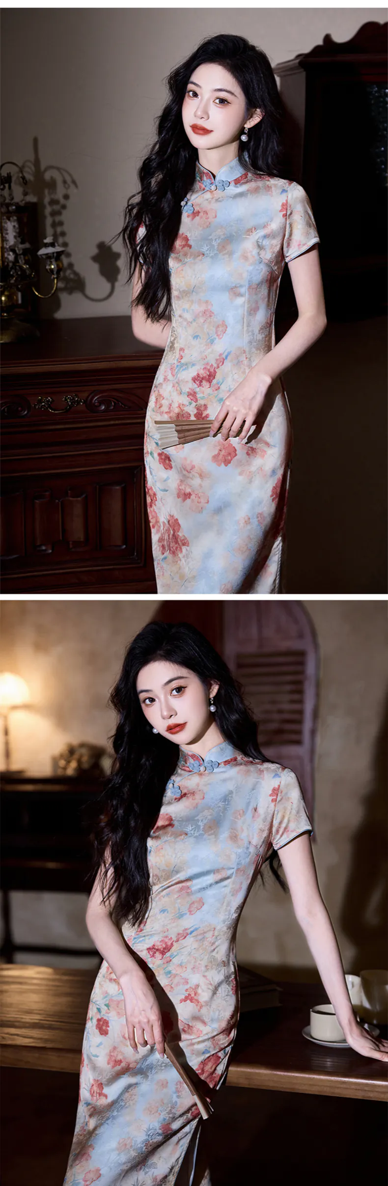 Vintage-Graceful-Floral-Print-Mandarin-Collar-Cheongsam-Qipao-Dress09