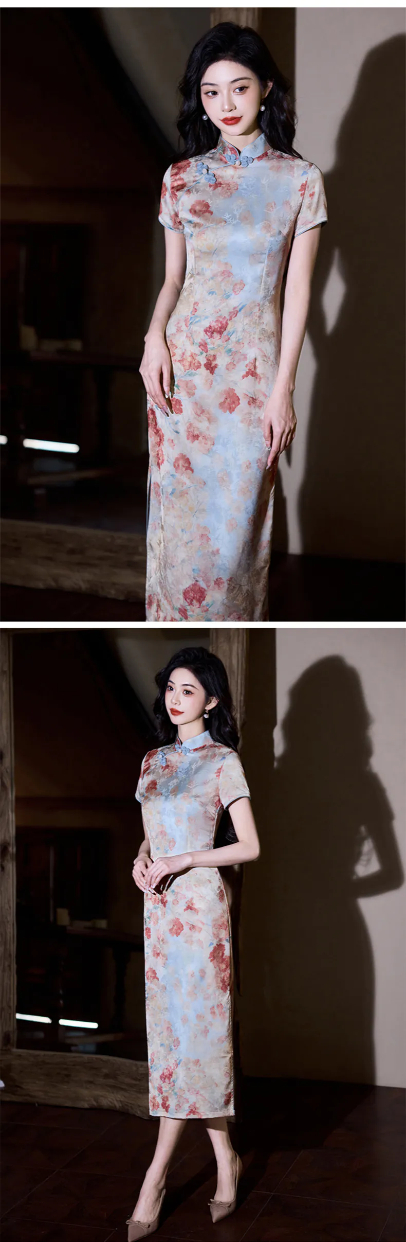 Vintage-Graceful-Floral-Print-Mandarin-Collar-Cheongsam-Qipao-Dress11