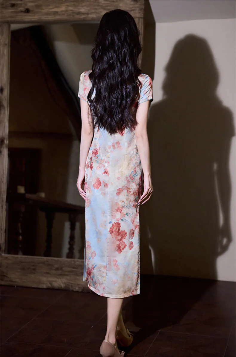 Vintage-Graceful-Floral-Print-Mandarin-Collar-Cheongsam-Qipao-Dress13