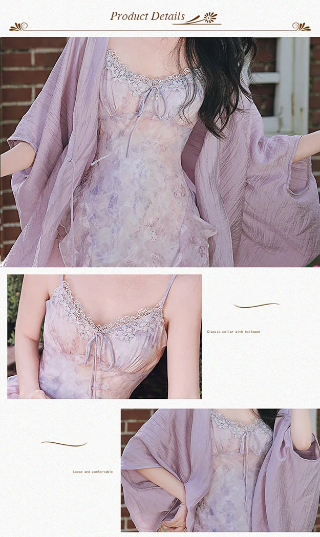 Vintage-Lavender-Floral-Print-Ruffle-Mermaid-Dress-with-Matching-Sun-Shirt08