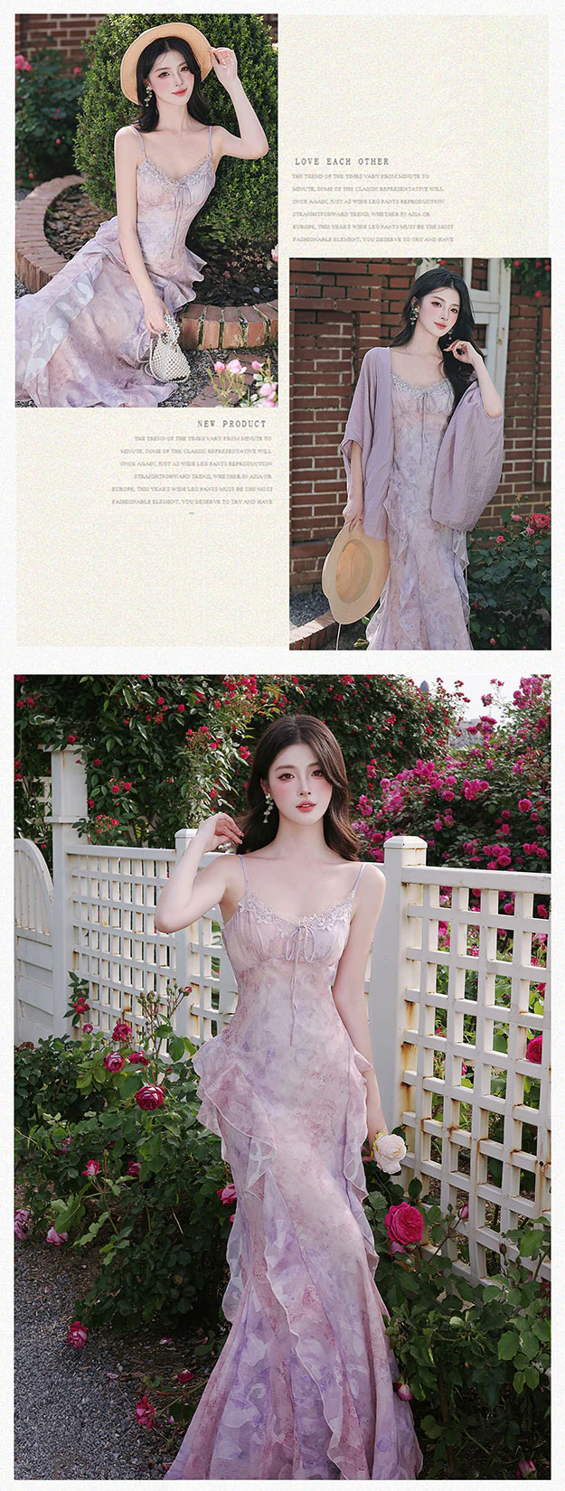 Vintage-Lavender-Floral-Print-Ruffle-Mermaid-Dress-with-Matching-Sun-Shirt11