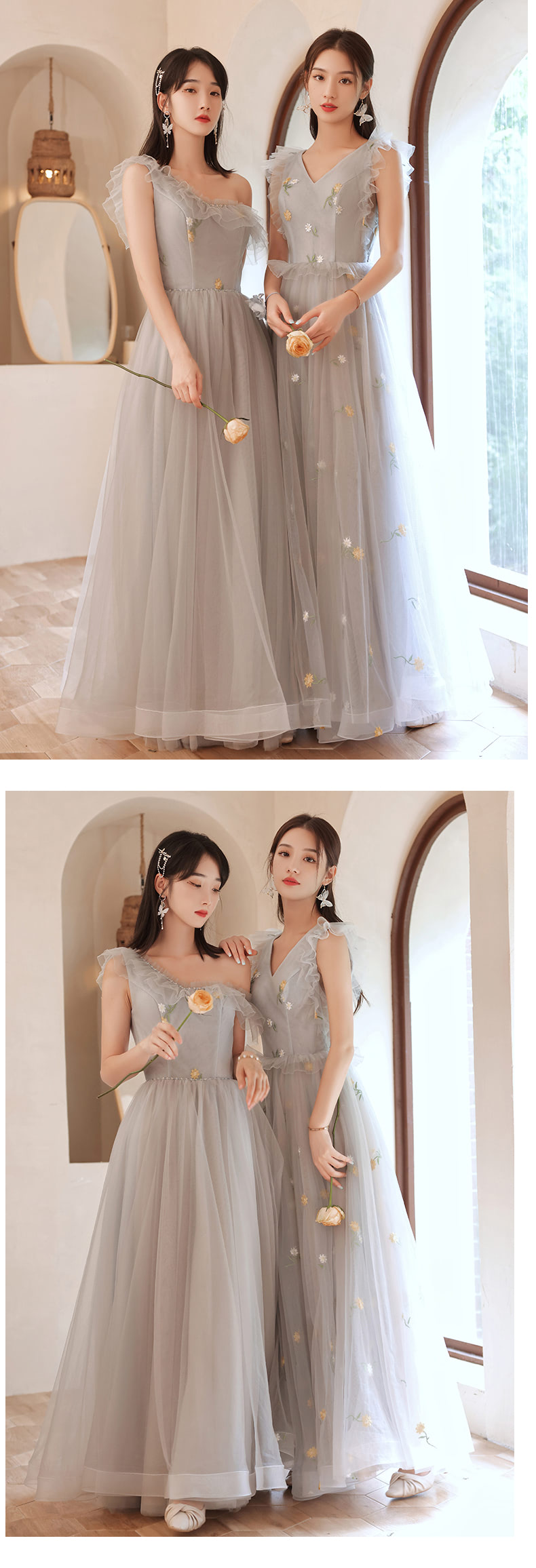 Womens-A-line-Gray-Floral-Bridal-Party-Evening-Bridesmaid-Dress13.jpg