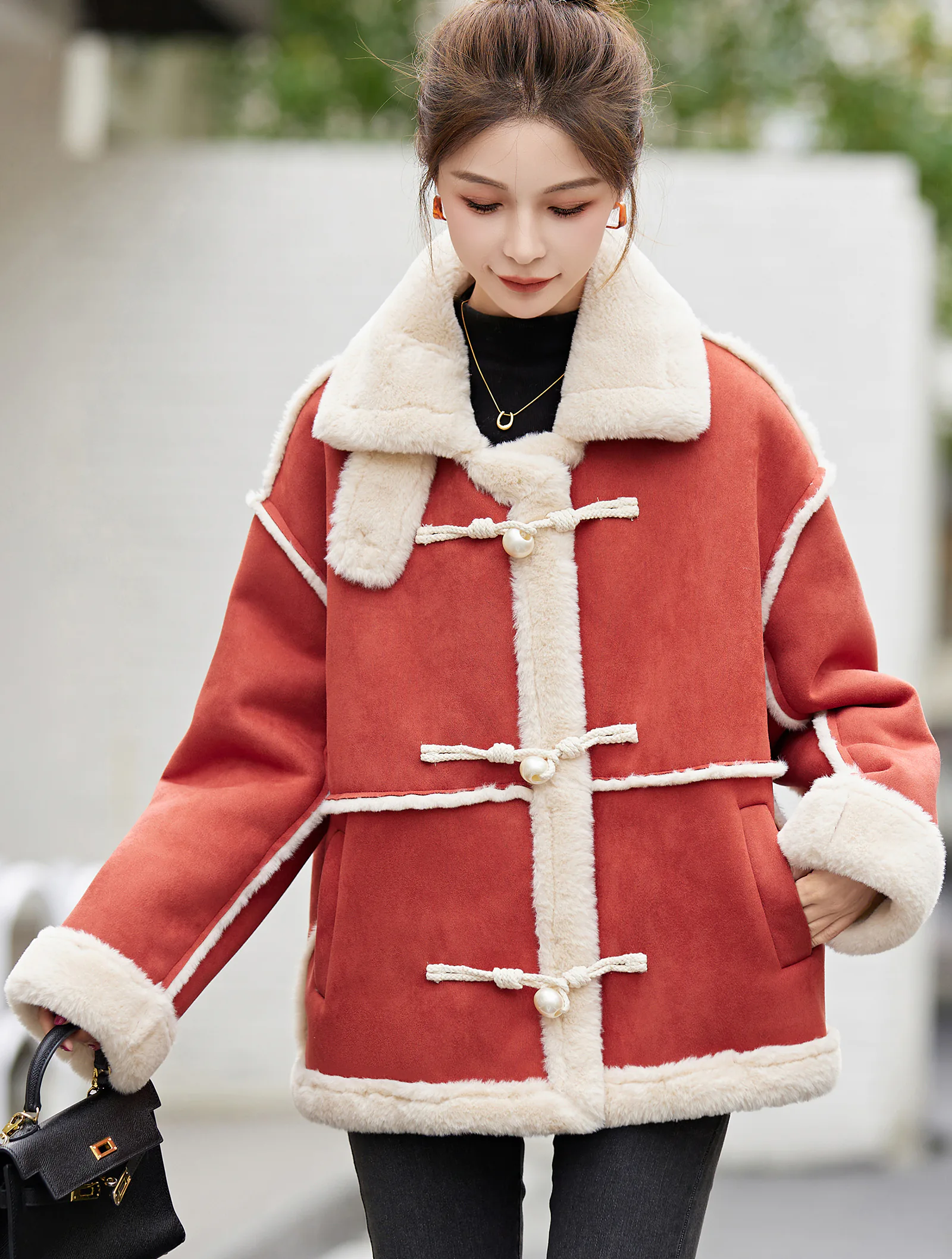Women’s Winter Warm Office Casual Wool Blend Over Coat Jacket – FloraShe