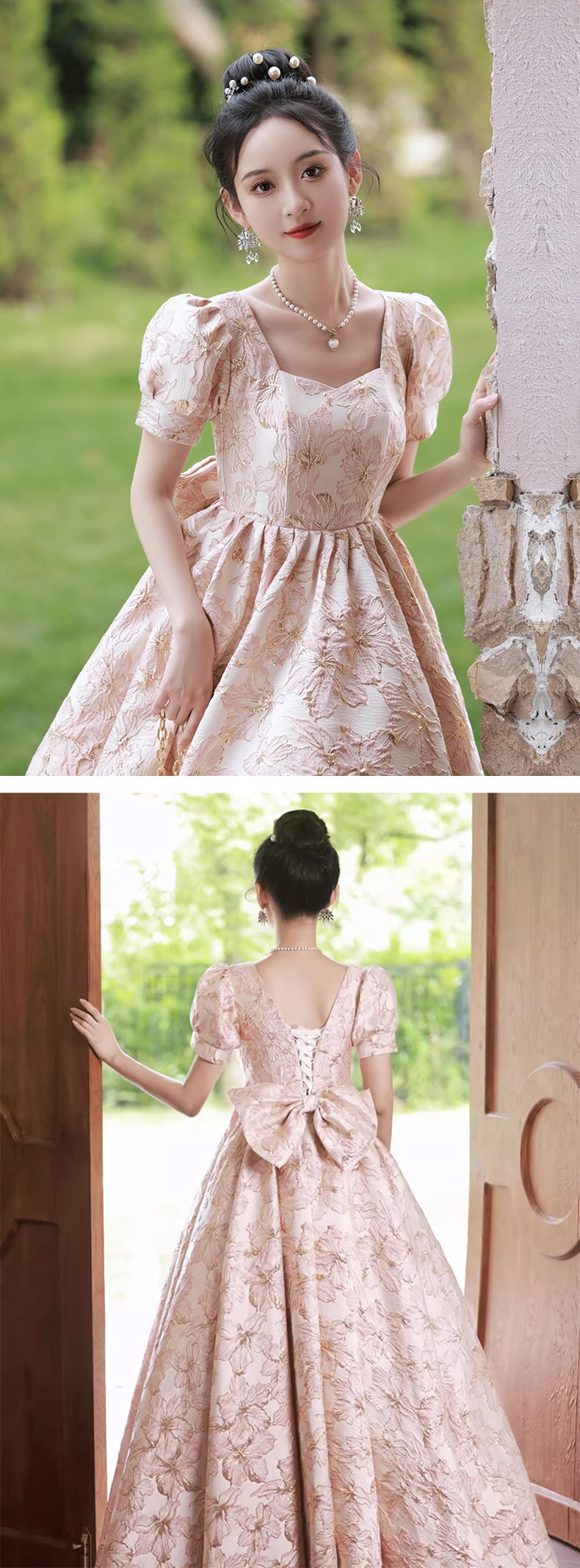 A-Line-Sweet-Pink-Floral-Jacquard-Plus-Size-Formal-Prom-Party-Dress14