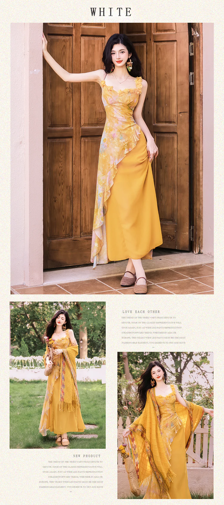 Bohemian-Sun-Drenched-Yellow-Ruffle-Slip-Dress-with-Fringe-Knit-Shawl-Set16