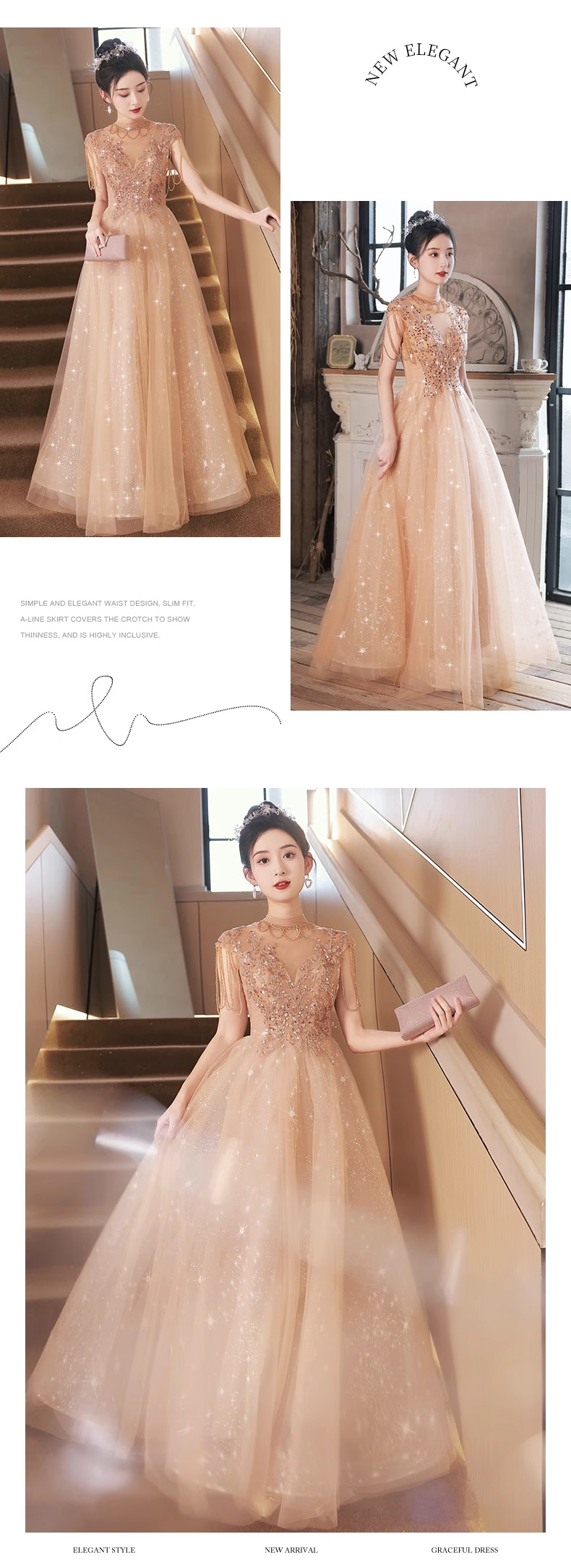 Chic-Champagne-Gold-Cinderella-Princess-Prom-Dress-Evening-Gown13