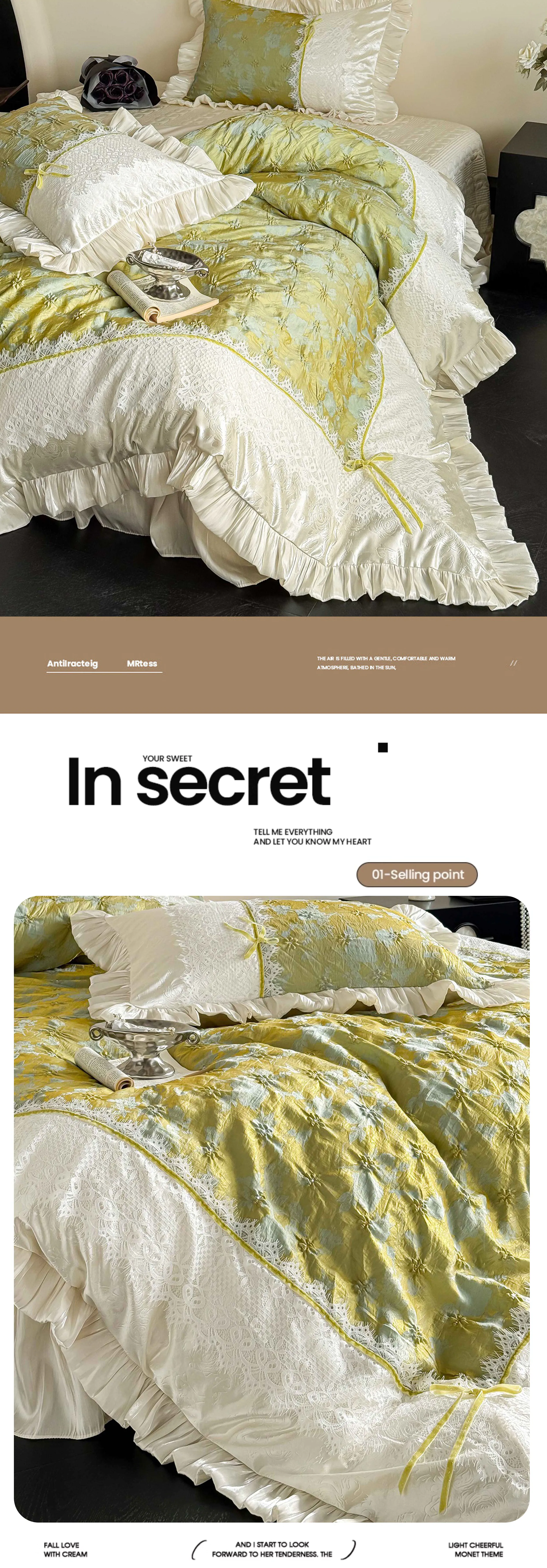 Coquette-Vintage-Green-Jacquard-Floral-Lace-Ruffle-Edge-Bedding-Set11