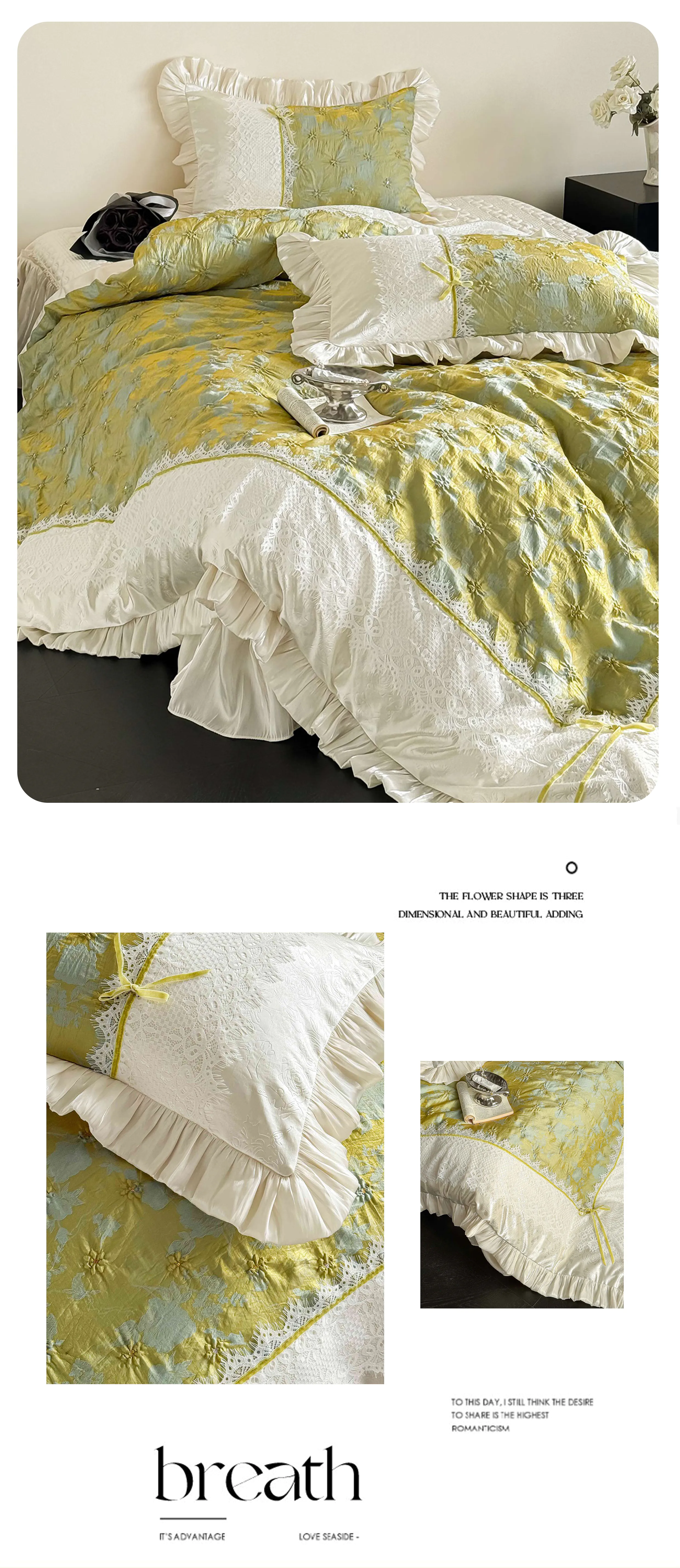 Coquette-Vintage-Green-Jacquard-Floral-Lace-Ruffle-Edge-Bedding-Set12