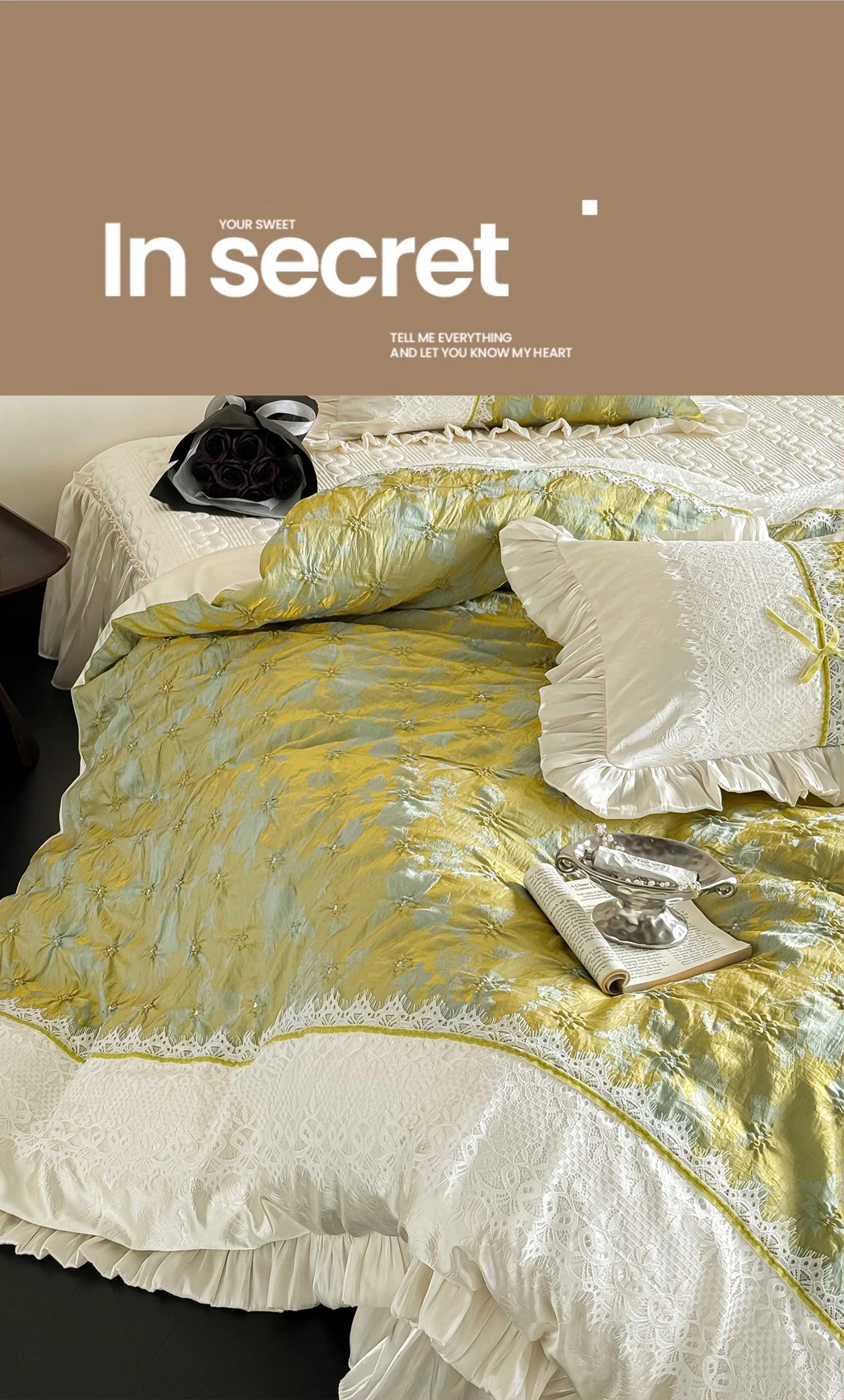 Coquette-Vintage-Green-Jacquard-Floral-Lace-Ruffle-Edge-Bedding-Set13
