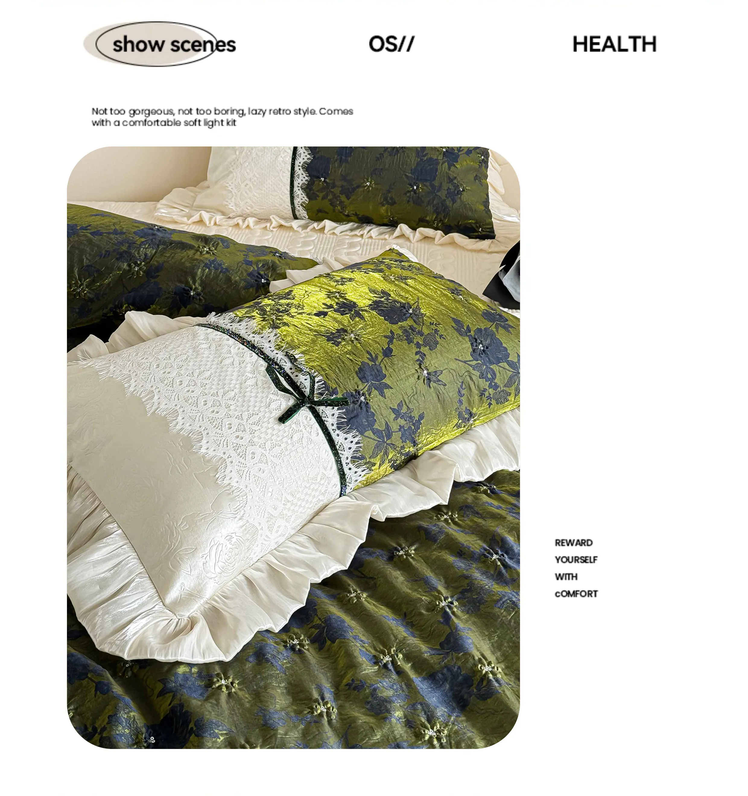 Coquette-Vintage-Green-Jacquard-Floral-Lace-Ruffle-Edge-Bedding-Set16