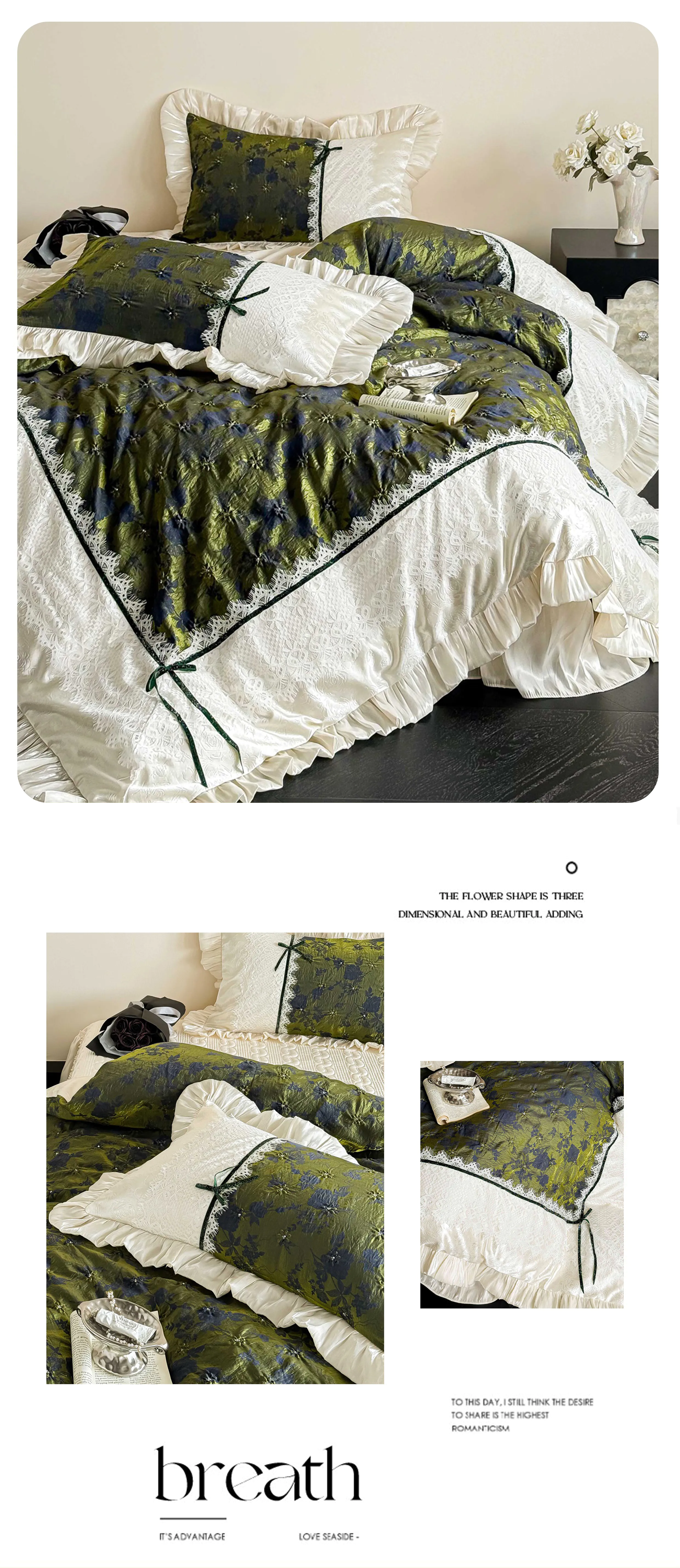 Coquette-Vintage-Green-Jacquard-Floral-Lace-Ruffle-Edge-Bedding-Set18