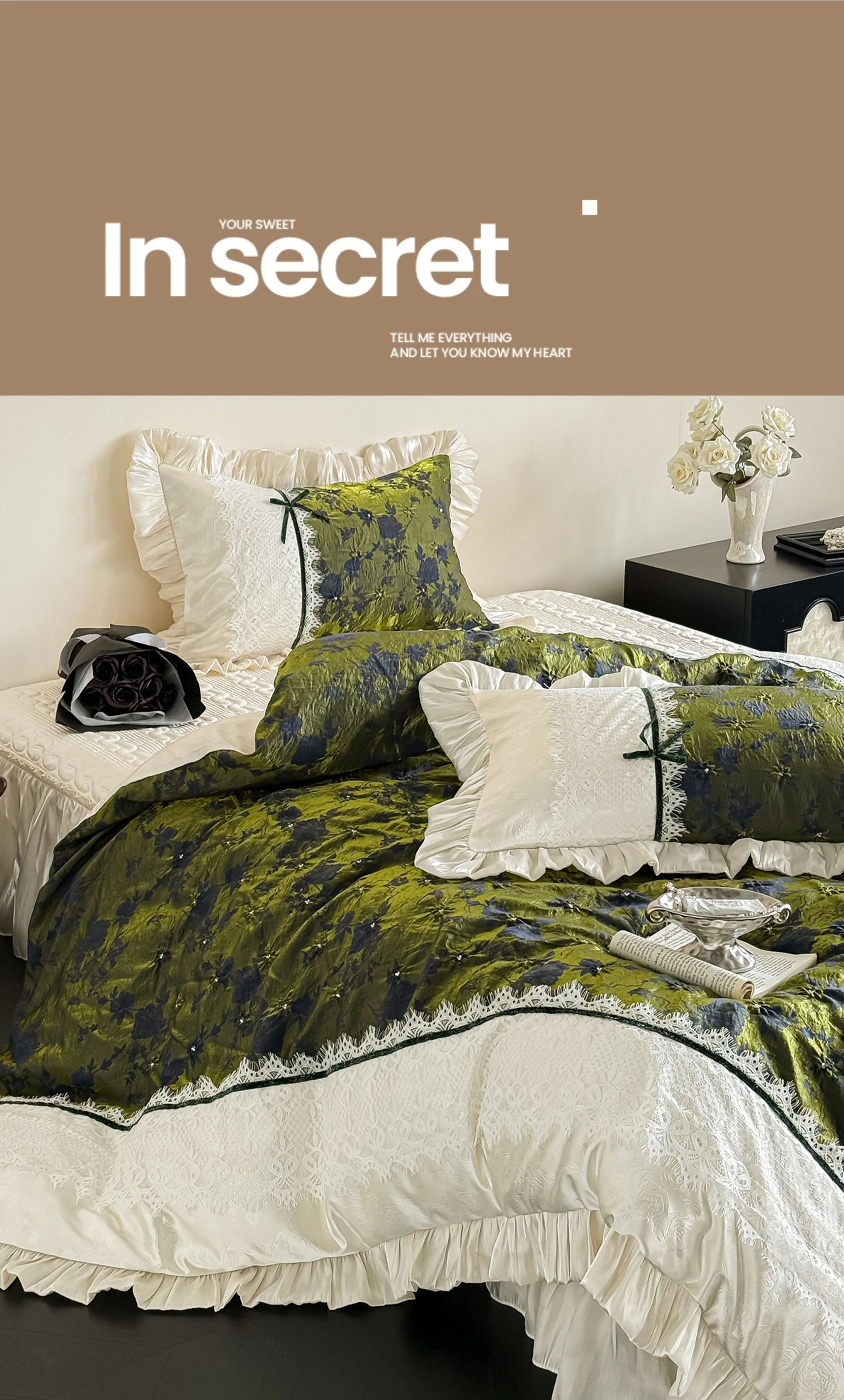 Coquette-Vintage-Green-Jacquard-Floral-Lace-Ruffle-Edge-Bedding-Set19