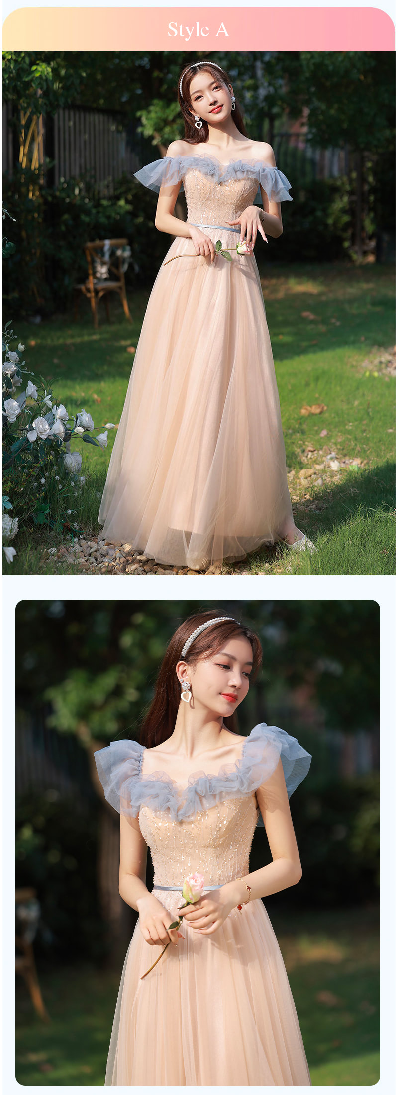Fairy Bridesmaid Dress Wedding Guest Party Outfit Maxi Gown17