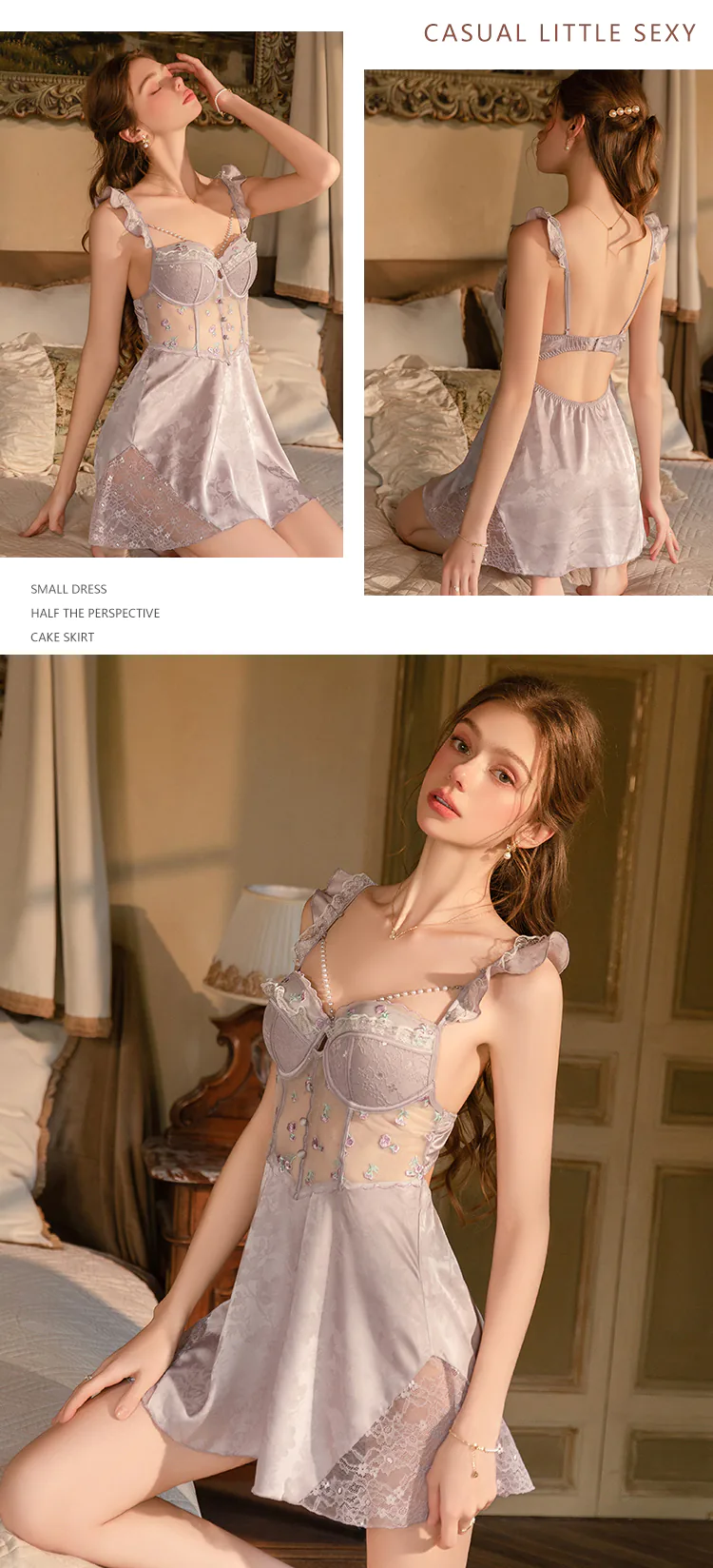 Floral-Embroidery-Corset-Ruffled-Straps-Sheer-Waist-Jacquard-Nightgown12