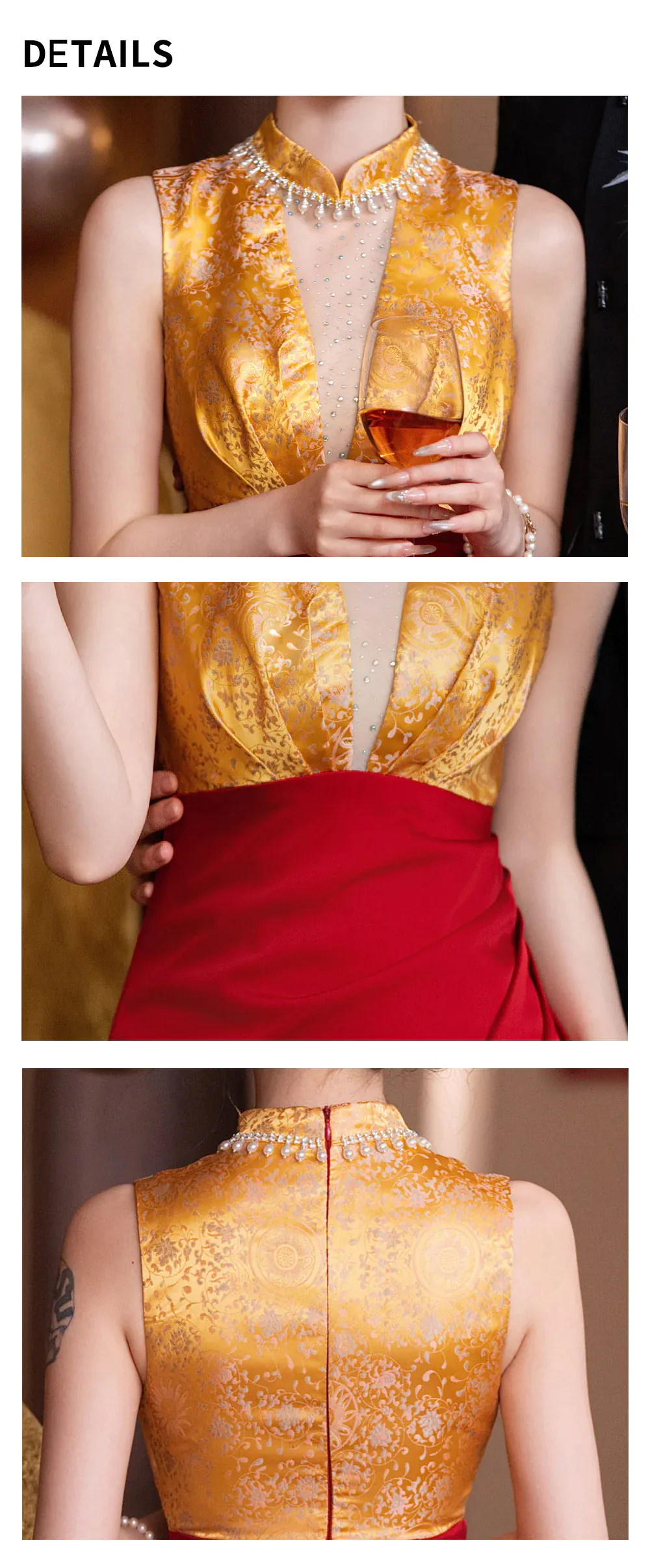 Luxurious-Sleeveless-Yellow-Jacquard-Bodice-Formal-Evening-Toasting-Gown09