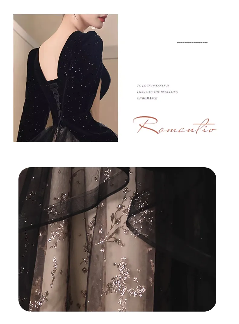 Pretty-Embroidery-V-neck-Long-Sleeve-Black-Evening-Dress-Ball-Gown10