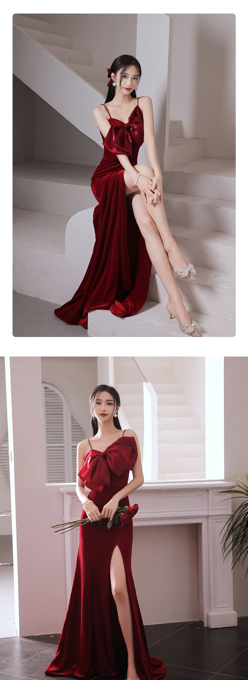 Sexy-Wine-Red-Velvet-Split-Fishtail-Slip-Evening-Formal-Maxi-Dress12