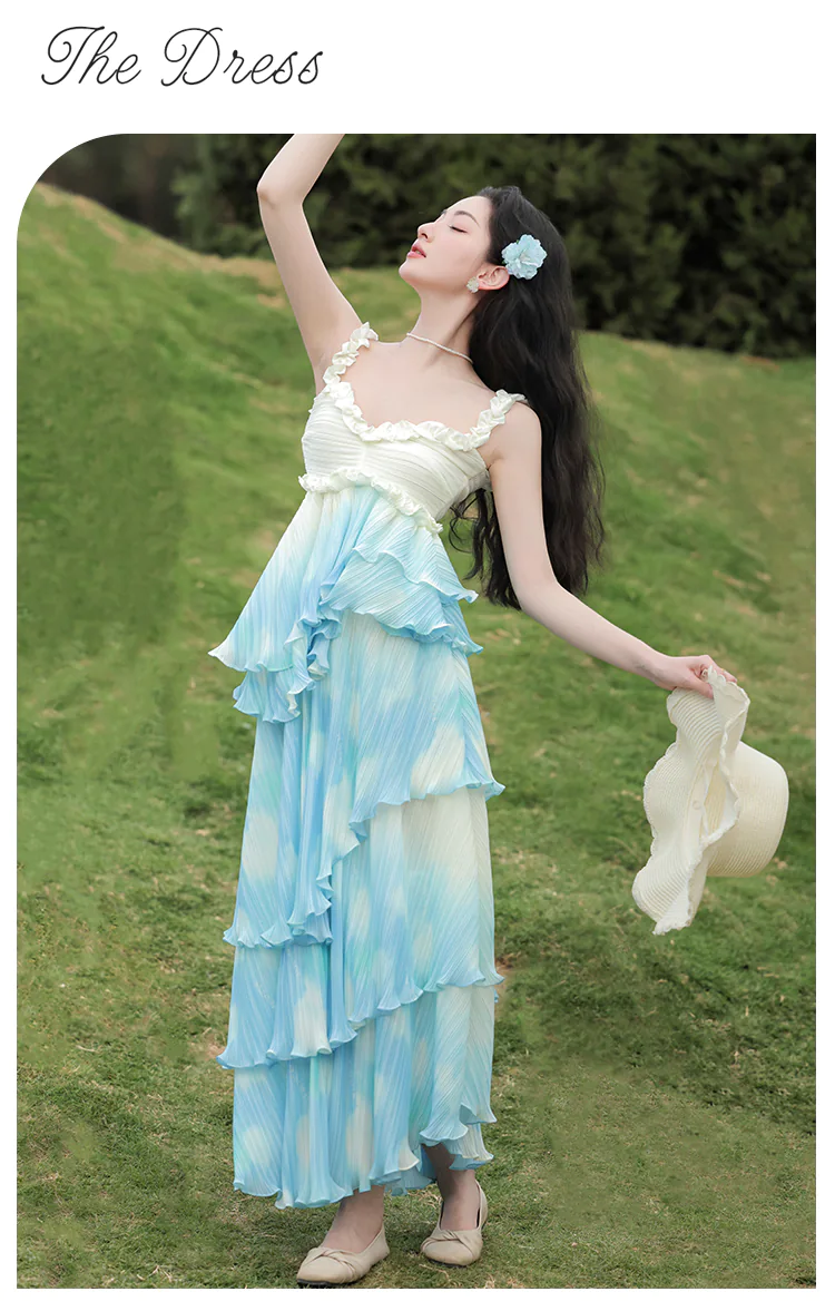 Sweet-Blue-White-Gradient-Irregular-Skirt-Dress-with-Apricot-Cardigan-Set07