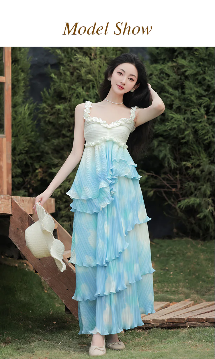 Sweet-Blue-White-Gradient-Irregular-Skirt-Dress-with-Apricot-Cardigan-Set12