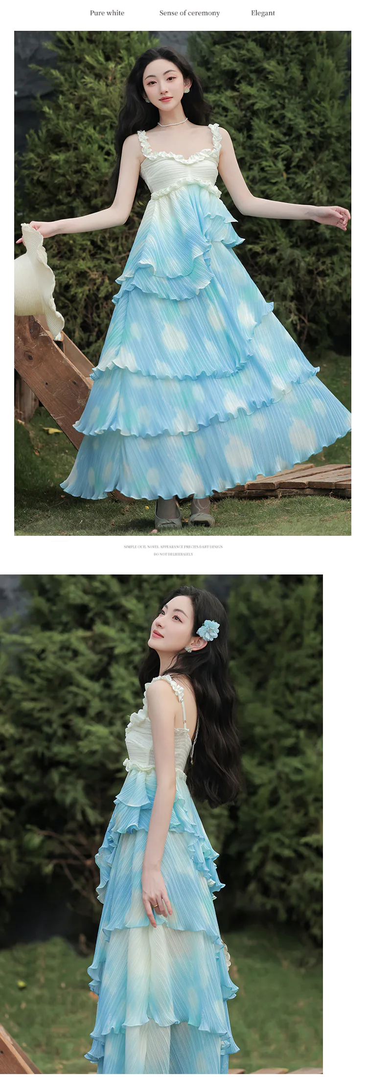 Sweet-Blue-White-Gradient-Irregular-Skirt-Dress-with-Apricot-Cardigan-Set13
