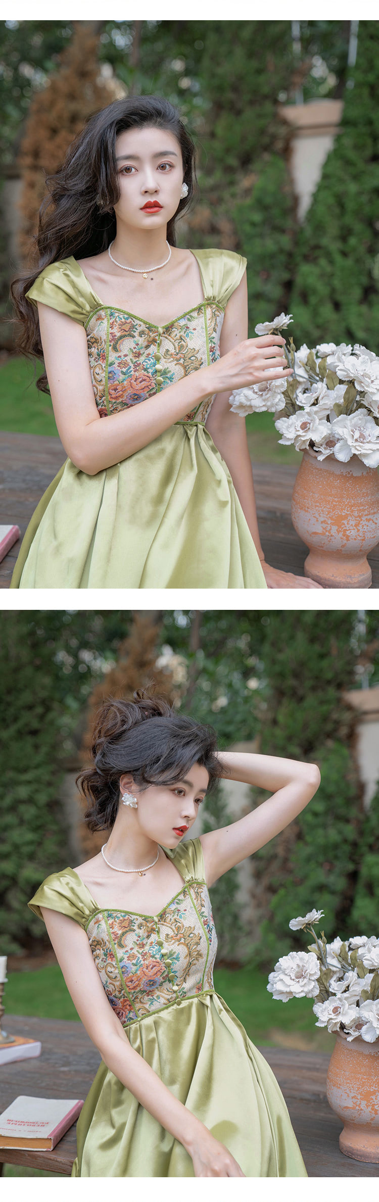 Vintage-French-Hepburn-Green-Jacquard-Summer-Casual-Midi-Dress08.jpg