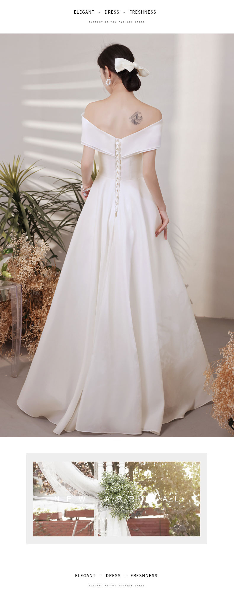 Elegant French Romance White Wedding Enevning Formal Dress12