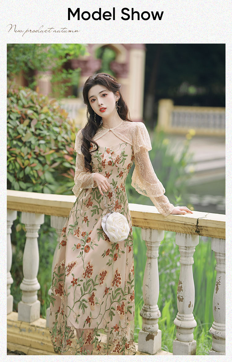 Romantic-Vintage-Floral-Embroidery-Lace-Short-Cardigan-Slip-Dress-Set07