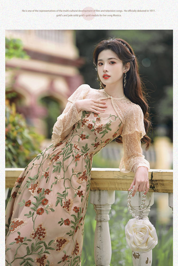 Romantic-Vintage-Floral-Embroidery-Lace-Short-Cardigan-Slip-Dress-Set08