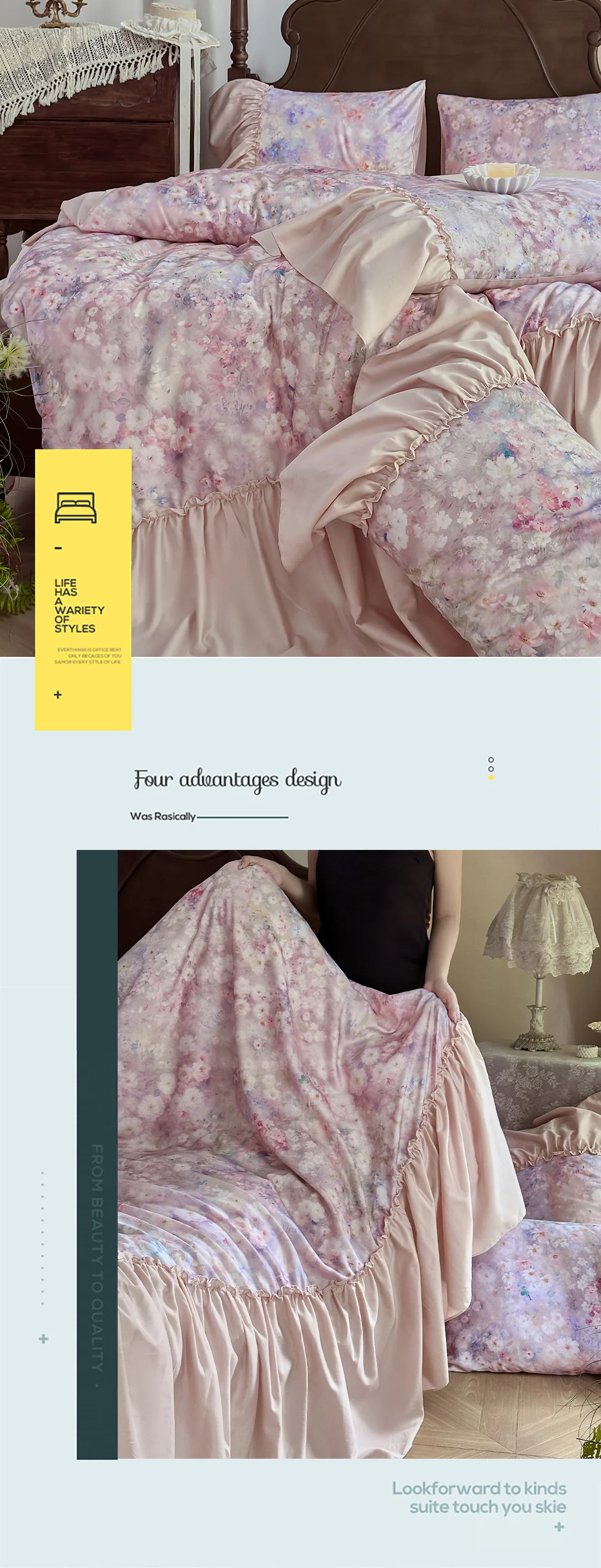 Vintage-Oil-Painting-Floral-Brushed-Tencel-Cotton-Ruffle-Edge-Bedding-Set14